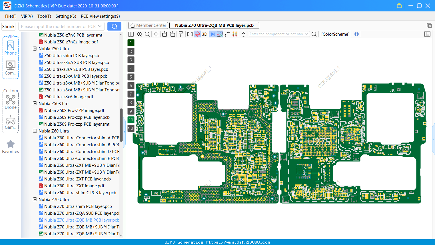 Nubia Z70 Ultra-ZQB MB PCB Layer